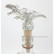 Nuevo diseño único tapón de botella de vino de dinosaurio, tapón de vino de madera sólida